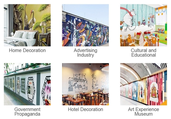 3D Concrete House Decal Gift Wedding Vertical Metal Mural Printer Glass UV Wall Printing Painting for Manufacturing Plant