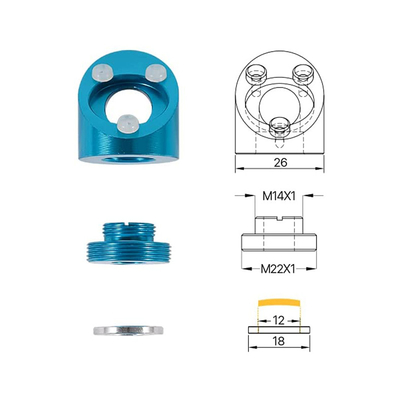 CO2 Laser Head for K40 Series Laser Engraving Cutiing Machine Lens Dia 15/18mm Focal Length 50.8mm Mirror 20mm