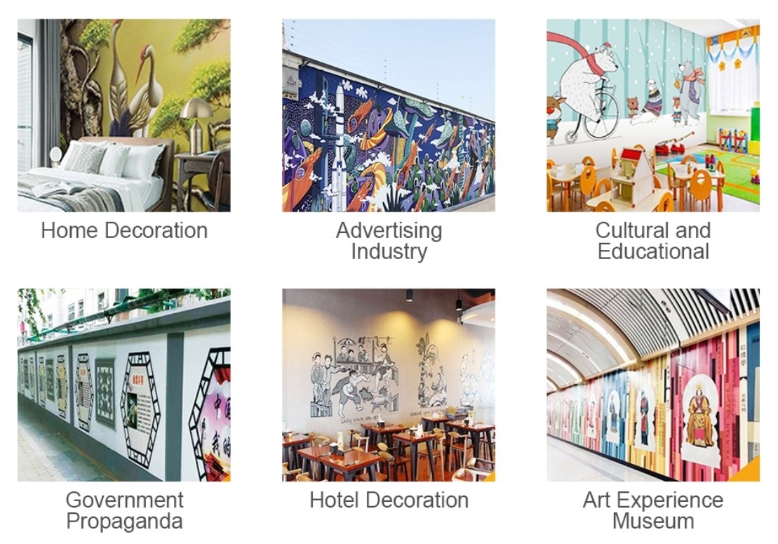 3D Concrete House Decal Gift Wedding Vertical Metal Mural Printer Glass UV Wall Printing Painting for Manufacturing Plant