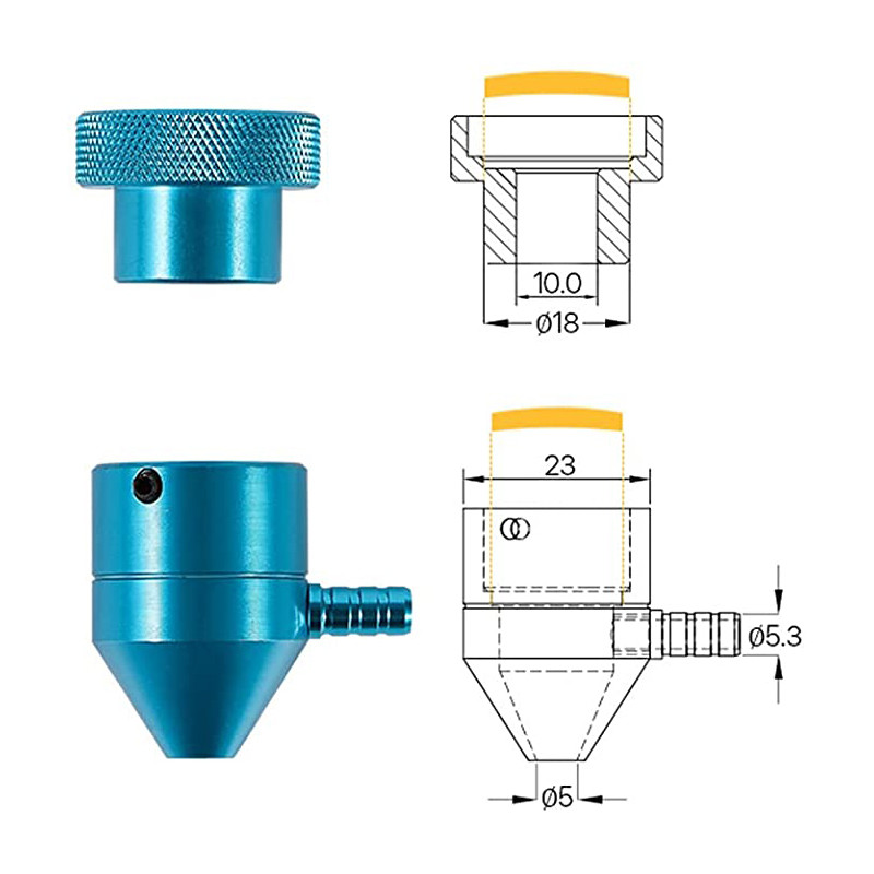CO2 Laser Head for K40 Series Laser Engraving Cutiing Machine Lens Dia 15/18mm Focal Length 50.8mm Mirror 20mm